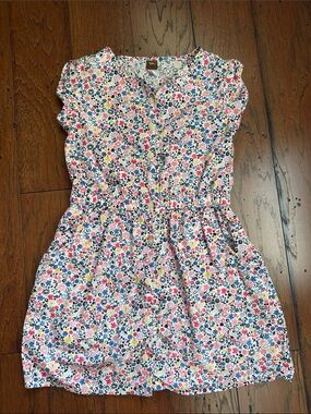 Tea Collection brand Children's Floral Button-Front Dress. 100% cotton.